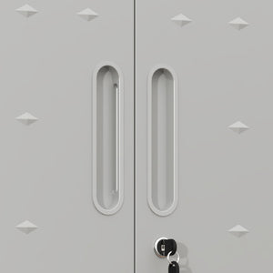 Metal Wall Mounted Tool Storage Cabinet With 2 Locking Doors, Adjustable Shelf, And Drawer