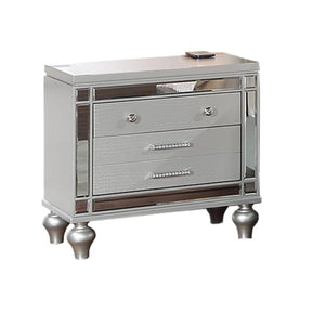 3 Piece Bedroom Set, Sleek Modern Bed With LED Nightstands