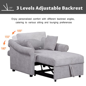 Convertible Sleeper Chair With Adjustable Backrest