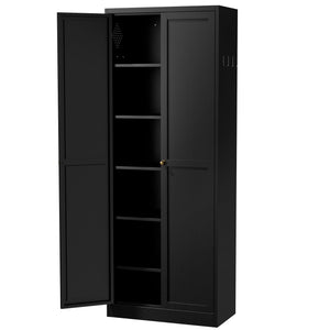 Kitchen Pantry Cabinet With 4 Adjustable Shelves, Heavy Duty Freestanding Organizer
