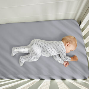 BedGear Hyper-Linen Crib Sheet, Light Grey