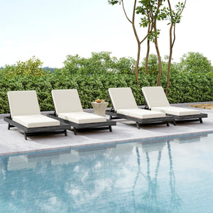 Lounge Chaise Set, Space Available On One Side, Acacia Solid Wood