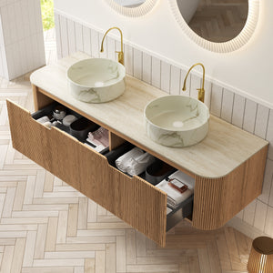 DINA 60" Bathroom Vanity with Ceramic Basins and Sintered Stone Top