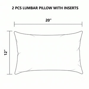 2 Pack Outdoor Lumbar Pillow with Inserts - Tropical Parrot
