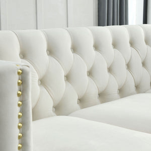 Upholstered Couch Sofa With Button Tufting For Living Room