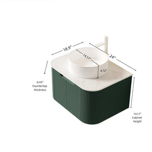 DINA 24" Bathroom Vanity & Sink, Floating Curved Edges