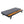 Black Iron + Teak Finish Chaise Lounge Set with Dark Grey Cushion