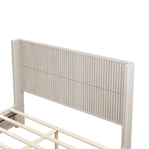 Platform Bed Frame With Headboard, Floor Standing Design