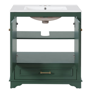 Bathroom Vanity With Sink, Cabinet & 2 Soft Closing Doors & Adjustable Shelf