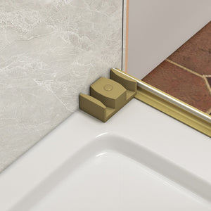 55"-60" W x 76" H Brushed Frameless Shower Door