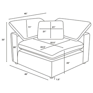 Segoura - 5 Piece Upholstered Modular Sectional With Reclined Back Pillows - Gray