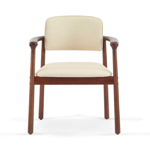 Dining Room Chairs, Ideal For Home & Kitchen (Set of 2) - Beige / Dark Walnut