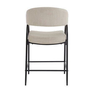25'' Seat Height Modern Fabric Bar Stools with Back