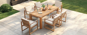 TREXM Patio Table and Chairs Set, 7-Piece Outdoor Dining Set for 6