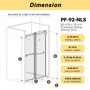 Frameless Double Sliding Shower Door