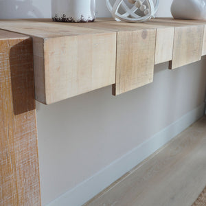 Modern Rustic Console Table - 71" Entryway Table with Sculpted Block Design