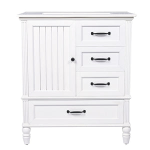 30" Bathroom Vanity With Sink, 3 Drawers, Adjustable Feet