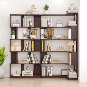 Modern 5 Tier Open Storage Bookcase