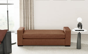 Stylish and Durable Brown Faux Leather Bench