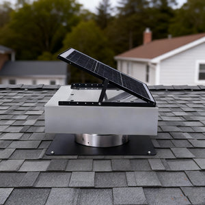 12" Stainless Steel Solar Roof Vent Fan, 40W Tilt Adjustable Solar Panel