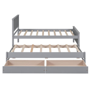 Platform Bed With Trundle And Drawers
