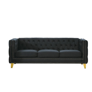 Modern Sofa With Button Tufting, Upholstered Couch For Living Room