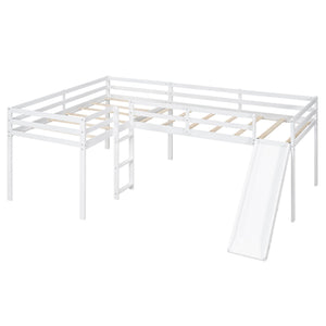 L Shaped Loft Bed With Ladder And Slide