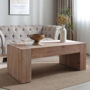 Modern Farmhouse Living Room Block Leg Coffee Table
