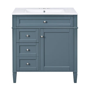 Bathroom Vanity With Medicine Cabinet, Royal Mirror Cabinet, Modern Bathroom Storage Cabinet With 2 Soft Closing Doors And 4 Drawers