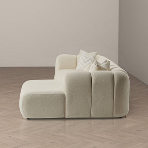 Beatrice - Modern Tufted Right Sectional Sofa - Ivory