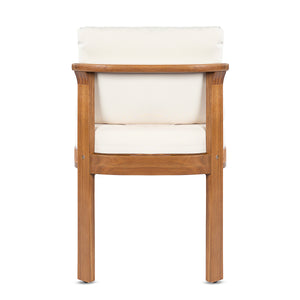 Acacia Wood Outdoor Dining Chair (Set of 2), Teak Finish Wood +