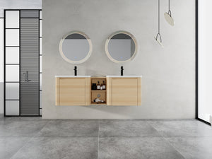 60'' Wall-Mounted Bathroom Vanity with Storage