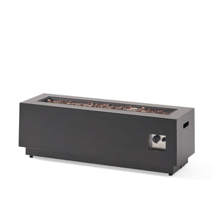 Modern Dark Grey 40' Outdoor Iron Propane Fire Pit