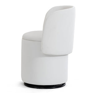 Barrel Chair With Built In Storage, 360° Swivel - Beige