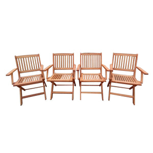 Foldable Patio Dining Set, Folding Chairs, Indoor And Outdoor Universal (Set of 4) - Teak