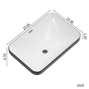 Undermount Bathroom Sink, Vessel Basin For Vanity Countertop - Black White