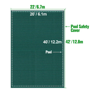 Pool Safety Cover Fits 20x40ft Rectangle Inground Safety Pool Cover