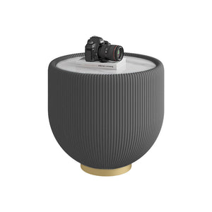 Modern Round Sintered Stone Pattern Tabletop Side Table