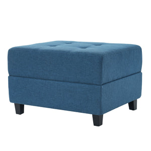 Navy Tufted Ottoman