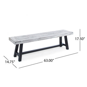 Tranquilizer Outdoor Acacia Wood Bench With Slat Panel Design