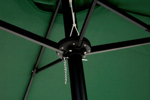 14.8 Ft Double Sided Outdoor Umbrella Rectangular Large with Crank (Dark Green)