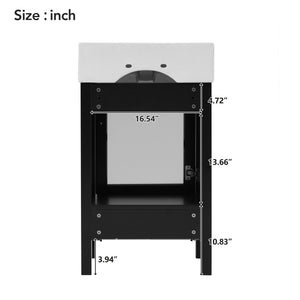 Bathroom Vanity With Ceramic Sink And Ample Storage, Ideal For Small Bathrooms