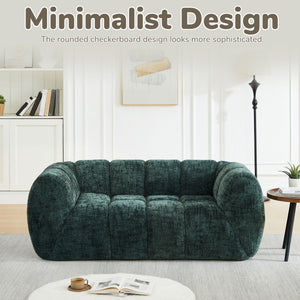 Quilted Cloud Sofa With Rounded Armrests And Piano Key Backrest Design