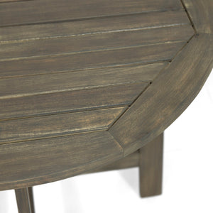 Outdoor 3 Piece Half Round Folding Bistro Set