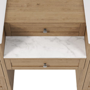 Double Sink Bathroom Vanity With Countertop, 2 Ceramic Sinks, 6 Drawers