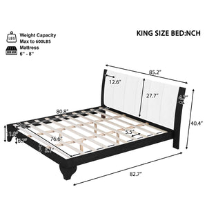 King Size Bed Frame Black and White