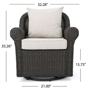Amaya Outdoor Swivel Rocker Chair with Water Resistant Cushions