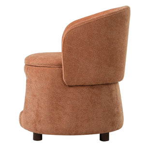 Orange Pet Friendly Chair with Hidden Pet Nook, Convertible Stool, and Storage Seat