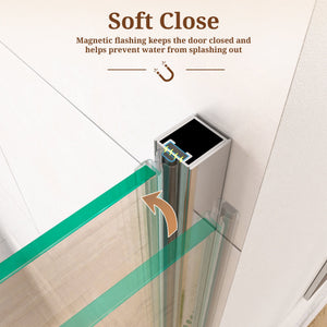 24" W x 72" H Semi-Frameless Circular Pivot Shower Door