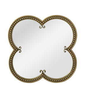 Quatrefoil Mirror with Large Beaded Metal Frame